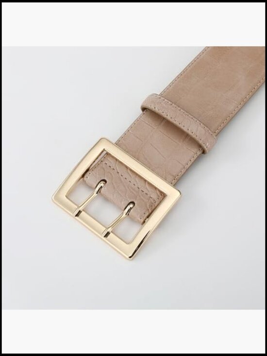 PU Leather Wide Belt with Gold Buckle for Dresses main image 7
